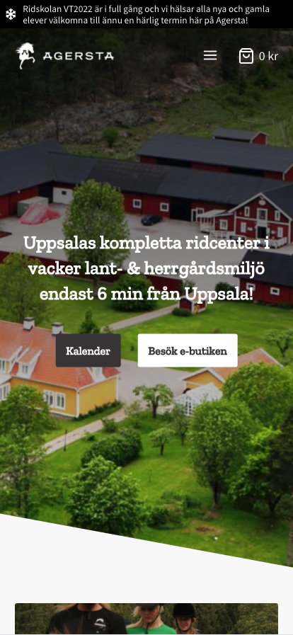 Mobil design från Agerstas nya webbplats