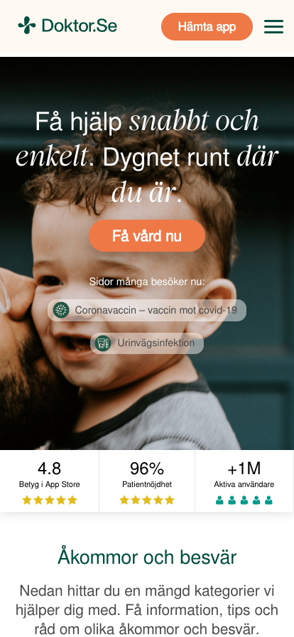 Mobil design från Doktor.ses nya webbplats