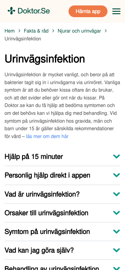 Mobil design från Doktor.ses nya webbplats